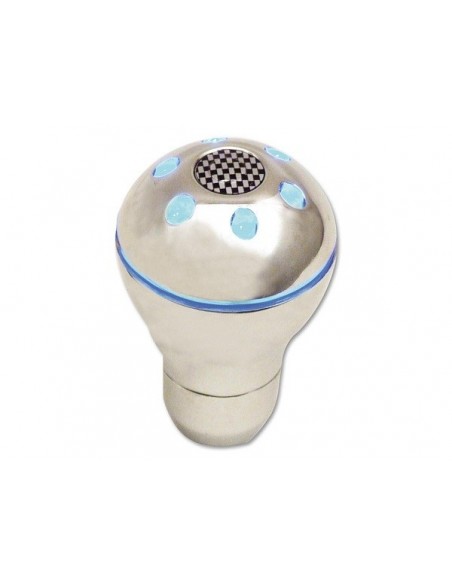 POMELLO CAMBIO PER RETROMARCIA CLASSICA IN ALLUMINIO + LED BLU