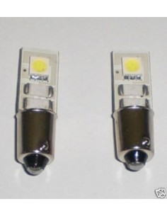 COPPIA LAMPADINE LUCI POSIZIONE 2 LED BIANCHI BAX9S H6W...