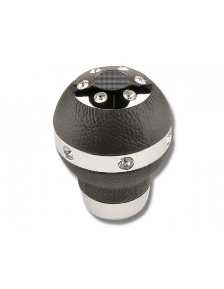 POMELLO CAMBIO PER RETROMARCIA CLASSICA IN PELLE-ALU-STRASS
