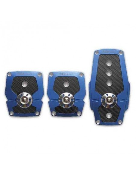 PEDALIERA IN ALLUMINIO BLU E CARBONIO VERO PER CAMBIO MANUALE