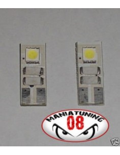 COPPIA LAMPADINE PER LUCI POSIZIONE 2 LED BIANCHI T10 W5W...