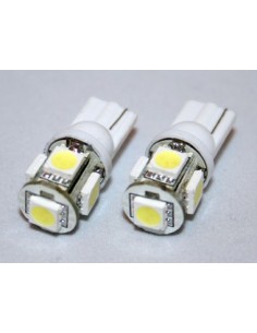 COPPIA LAMPADINE LUCE POSIZIONE BIANCO 5 LED T10 W5W
