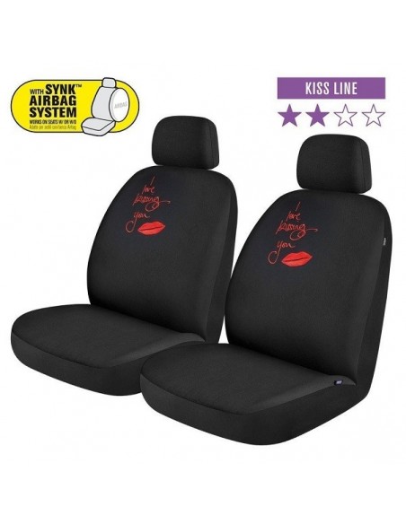 COPPIA COPRISEDILI ANTERIORI "KISS" NERO UNIVERSALE