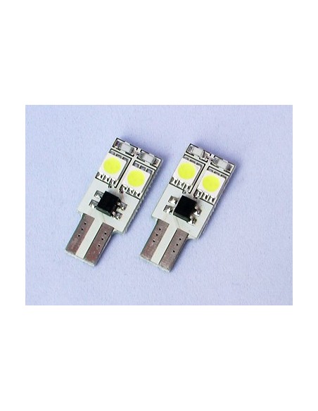 COPPIA LAMPADINE PER LUCI POSIZIONE 4 LED BIANCHI T10 W5W CANBUS