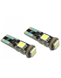 COPPIA LAMPADINE PER LUCI POSIZIONE 3 LED BIANCHI T10 W5W...