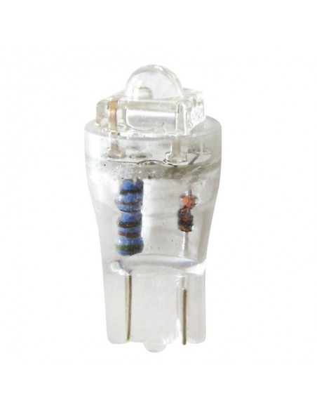 COPPIA LAMPADINE POSIZIONE 1 LED "PIRANHA" BIANCO T10 W5W