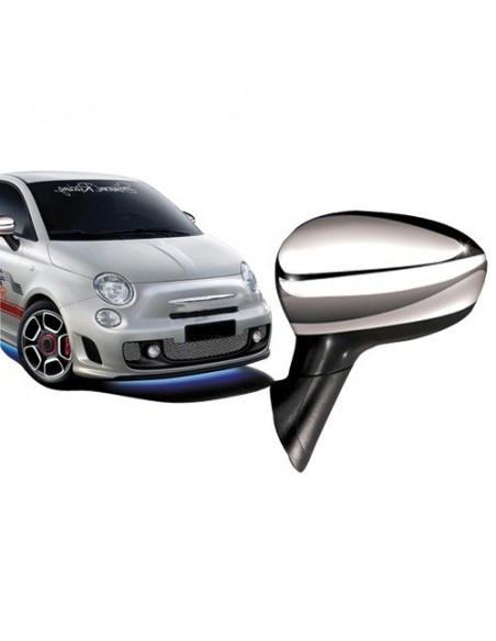 CALOTTE COPRI SPECCHI CROMATE FIAT 500 dal 2007-