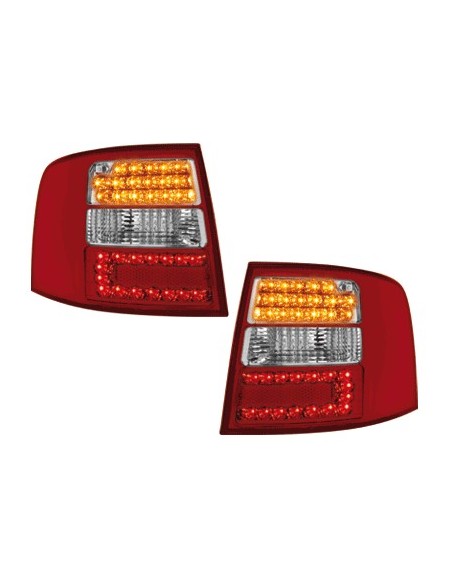 FARI POSTERIORI A LED ROSSI/CROMATI AUDI A6 (4B) AVANT 1997-2004