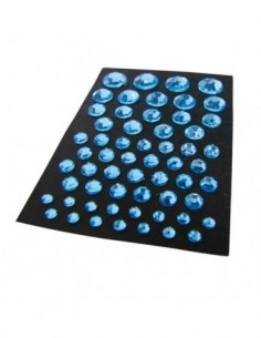 DECORAZIONE ADESIVA 59pz DIAMANT STRASS AZZURRO