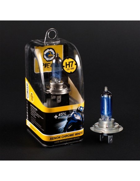 LAMPADINA EFFETTO XENON CHROME BIANCO H7 6000K PIEGA