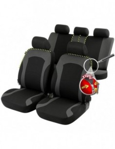 SET COPRISEDILI UNIVERSALI NERO/GRIGIO "INDE" ZIP IN...