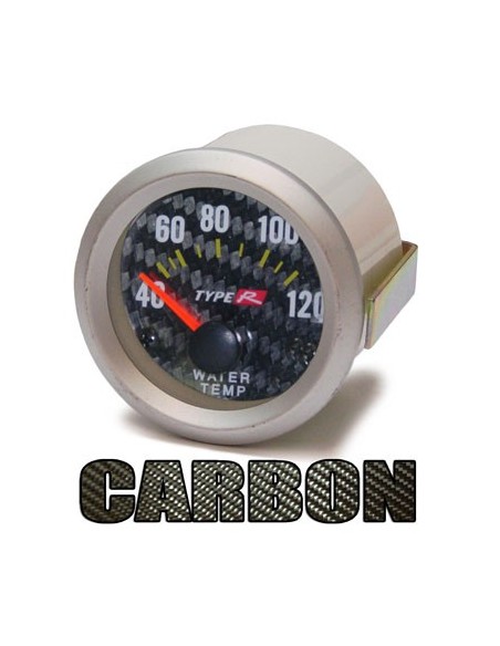 MANOMETRO TEMPERATURA ACQUA 52MM CARBONIO