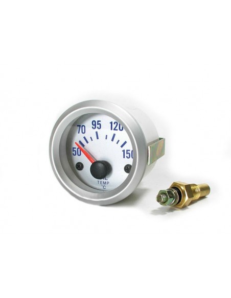 MANOMETRO TEMPERATURA OLIO 52MM SILVER