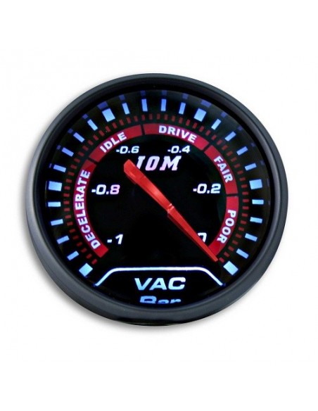 MANOMETRO VACUOMETRO 60MM SFONDO NERO CON SUPPORTO