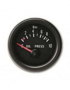 MANOMETRO PRESSIONE OLIO 52MM SFONDO NERO OLD TYPE