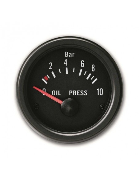 MANOMETRO PRESSIONE OLIO 52MM SFONDO NERO OLD TYPE