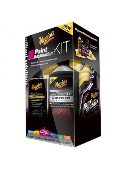 MEGUIARS KIT PAINT RESTORATION 9 PEZZI SHAMPOO APPLICATORI PANNI