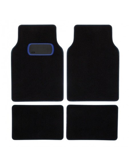 TAPPETI UNIVERSALI IN MOQUETTE NERO E BLU