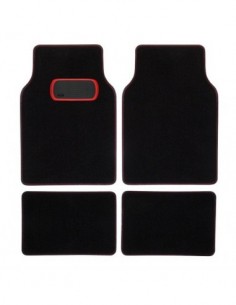 TAPPETI UNIVERSALI IN MOQUETTE NERO E ROSSO