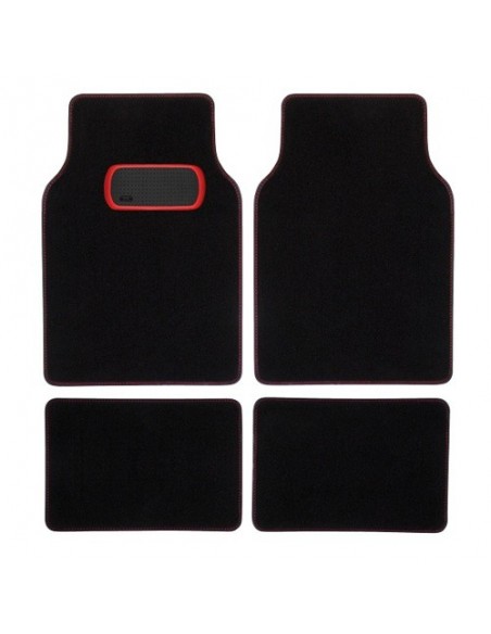 TAPPETI UNIVERSALI IN MOQUETTE NERO E ROSSO
