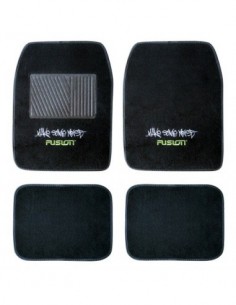 TAPPETI UNIVERSALI IN MOQUETTE NERO E VERDE "FUSION"