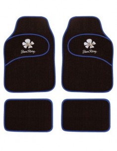 TAPPETI UNIVERSALI IN MOQUETTE NERO/AZZURRO "SIMONI RACING"