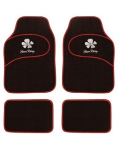 TAPPETI UNIVERSALI IN MOQUETTE NERO/ROSSO "SIMONI RACING"