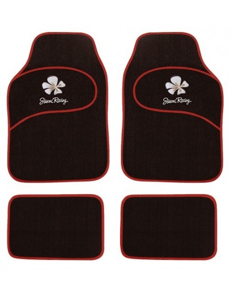 TAPPETI UNIVERSALI IN MOQUETTE NERO/ROSSO "SIMONI RACING"