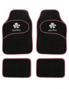 TAPPETI UNIVERSALI IN MOQUETTE NERO/ROSA "SIMONI RACING"