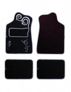TAPPETI UNIVERSALI IN MOQUETTE NERO/VIOLA MOD. LADY