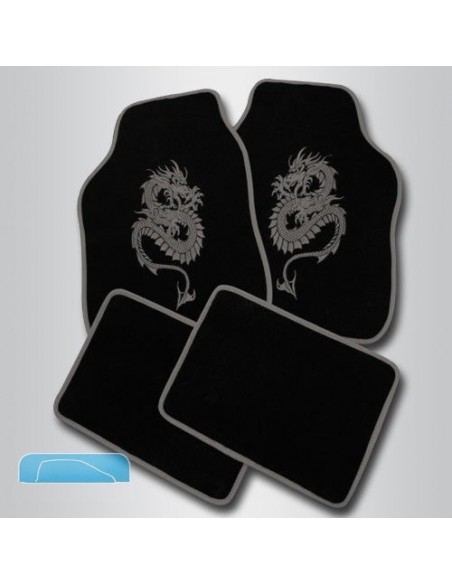 TAPPETI UNIVERSALI IN MOQUETTE NERO/GRIGIO BIG DRAGON "D-GEAR"