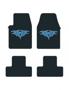 TAPPETI UNIVERSALI IN MOQUETTE NERO/BLU TRIBAL "D-GEAR"