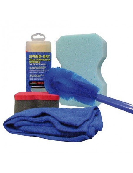 BEAUTY KIT 5 PZ - LAVAGGIO AUTO - SPUGNA SPAZZOLA PANNO