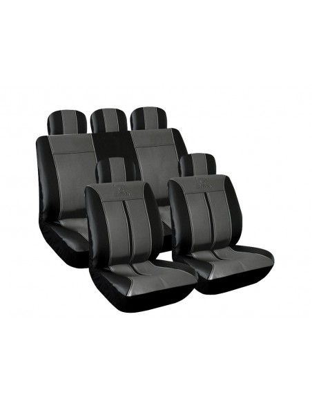 SET COPRISEDILI UNIVERSALI "BUFFALO" IN SIMILPELLE NERI/GRIGIO