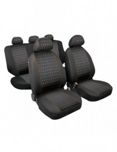 SET COPRISEDILI UNIVERSALI NERO/ROSSO "SQUARE" IN POLIESTERE