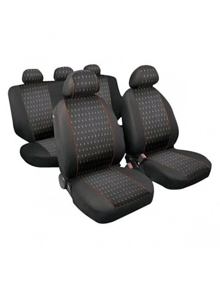 SET COPRISEDILI UNIVERSALI NERO/ROSSO "SQUARE" IN POLIESTERE