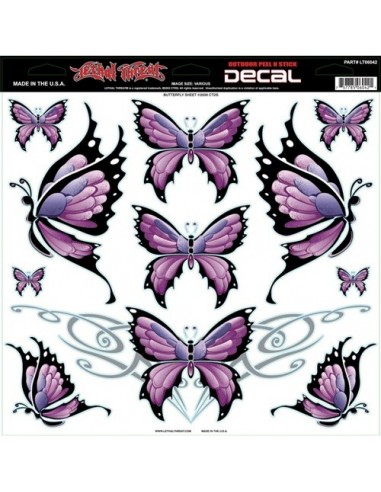 ADESIVO BUTTERFLY FARFALLE VIOLA FOGLIO 30x30cm