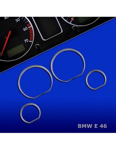 ANELLI CROMATI PER TACHIMETRO BMW SERIE 3 E46 dal 1998-2007