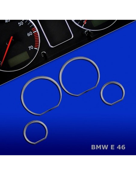 ANELLI CROMATI PER TACHIMETRO BMW SERIE 3 E46 dal 1998-2007