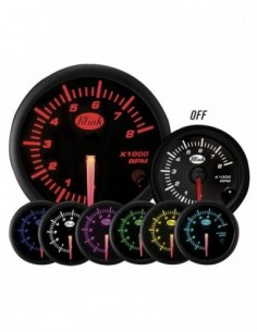 MANOMETRO CONTAGIRI 52mm ANALOGICO QUADRANTE NERO...