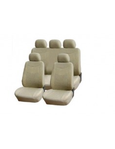 SET COPRISEDILI UNIVERSALI POLIESTERE BEIGE ANTERIORE E...