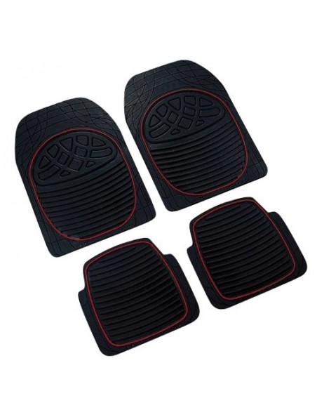 4 TAPPETI GOMMA NERI - ROSSI UNIVERSALI "UNIFIT PVC"