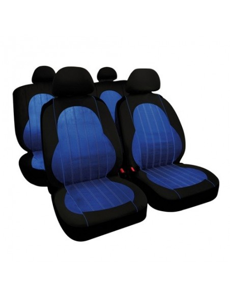 SET COPRISEDILI UNIVERSALI NERO/BLU "ALYSSA" IN POLIESTERE