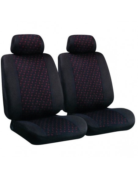 COPPIA COPRISEDILI ANTERIORI "GLAMUR" NERO/ROSSO