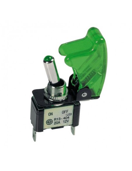 INTERRUTTORE AERONAUTICO KILL SWITCH CAPPA VERDE + LED VERDE