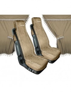 SET COPRISEDILI BEIGE MICROFIBRA + TENDE + FASCIA PER CAMION
