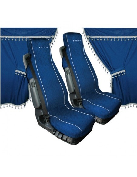 SET COPRISEDILI BLU MICROFIBRA + TENDE + FASCIA PER CAMION