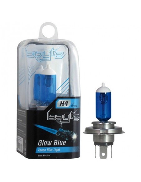 LAMPADINA EFFETTO XENON H4 +30% 5500K GLOW BLUE BRYTE