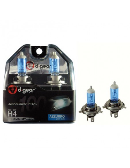 COPPIA LAMPADINE EFFETTO XENON H4 +100% 5200K XP MIRROR BLUE