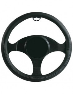 COPRIVOLANTE UNIVERSALE AUTO IN SIMILPELLE NERO 37/39cm